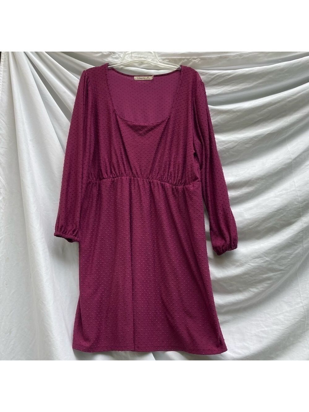 Liberty Love Red Long Sleeve Midi Dress, Size 2XL